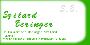 szilard beringer business card