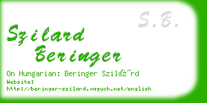 szilard beringer business card